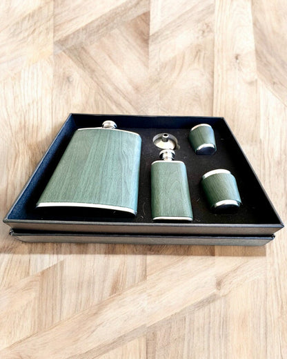 Set of flasks with glasses "Forest Spirit", personalized gift with engraving