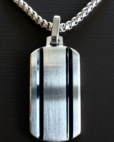 Men's Necklace Dog Tag "SteelVision" – stainless steel, 15 variants, personalization with engraving