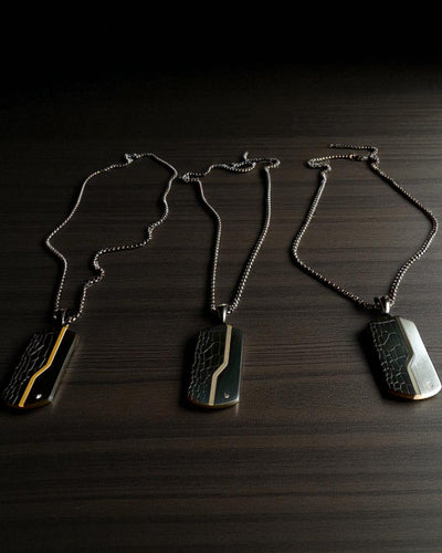 Men's Necklace Dog Tag "SteelVision" – stainless steel, 15 variants, personalization with engraving