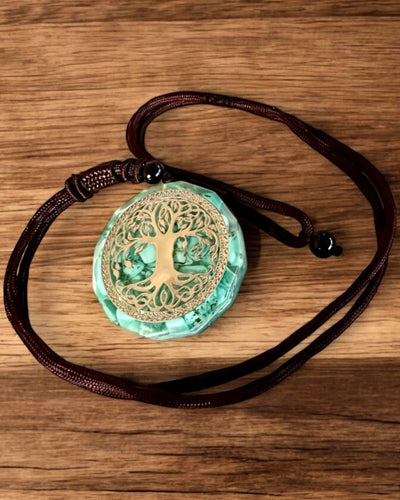 Amulet "Tree of Life" with turquoise – Your personal strength, necklace for a gift, personalization with engraving