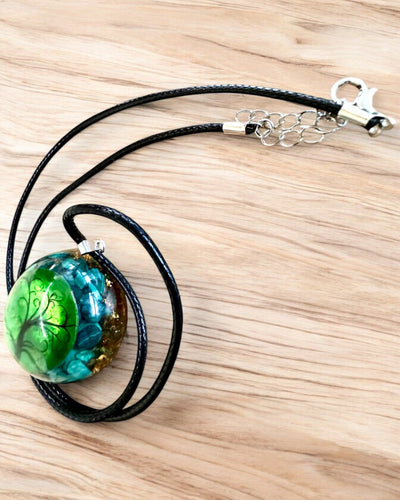 "Malachite Amulet of Life" - necklace with customizable engraving for a gift