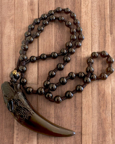 Jadeitinis Vilko Dantis - Jėgos ir Apsaugos Amuletas, galimybė personalizuoti graviravimu kaip dovaną