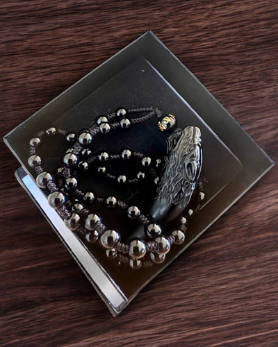 Jadeitinis Vilko Dantis - Jėgos ir Apsaugos Amuletas, galimybė personalizuoti graviravimu kaip dovaną