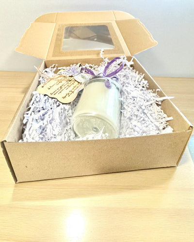 Intencijska sojina svijeća Ametist – mir, harmonija i pročišćenje, 250 ml, mogućnost personalizacije za poklon