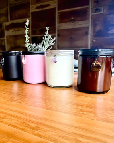 Intentional Soy Candle Rose Quartz – love, harmony and peace of heart, 250 ml, possibility of personalization as a gift