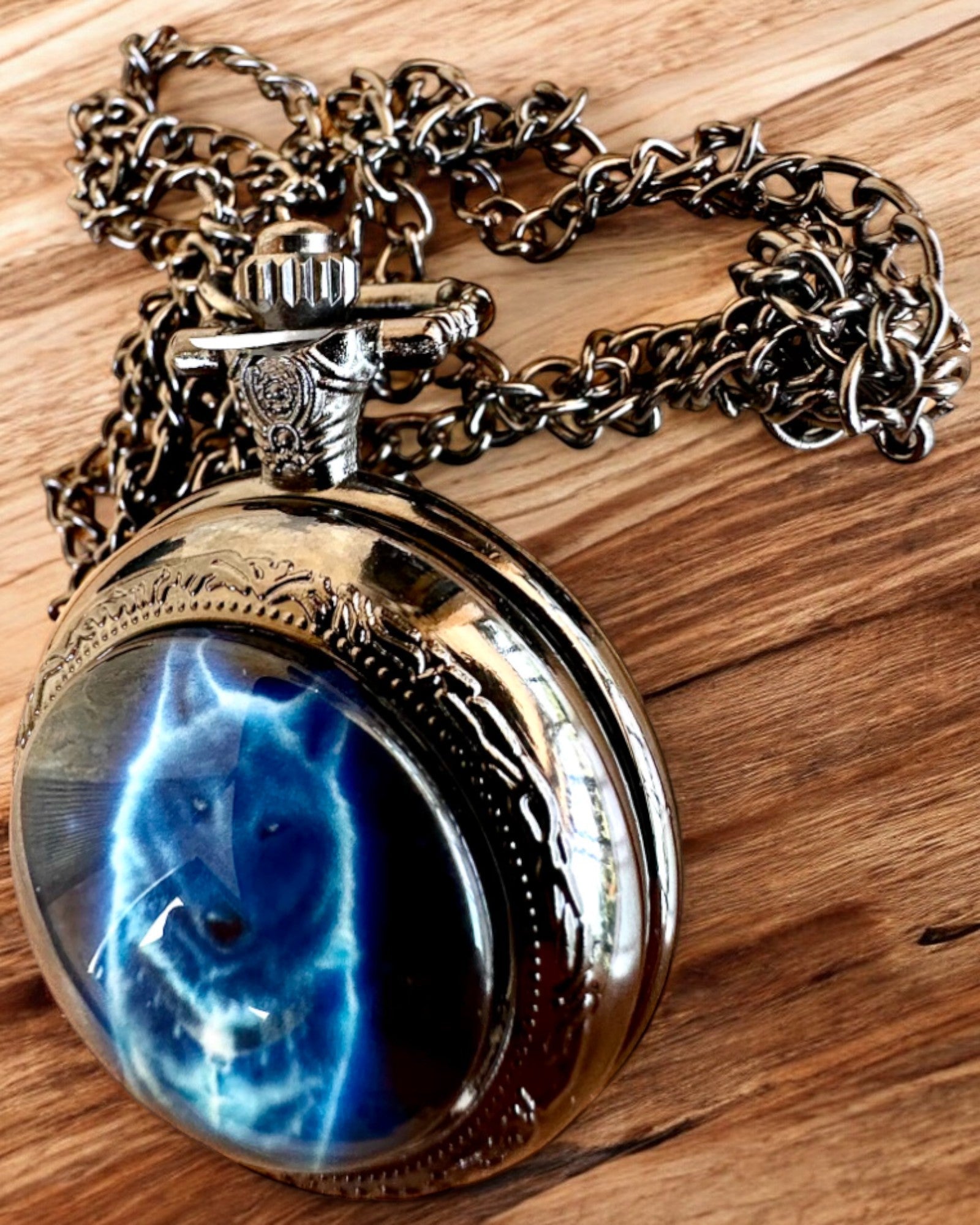 Reloj de Bolsillo Lunar Wolf – Reloj del Lobo Lunar, posibilidad de personalización con grabado para regalo