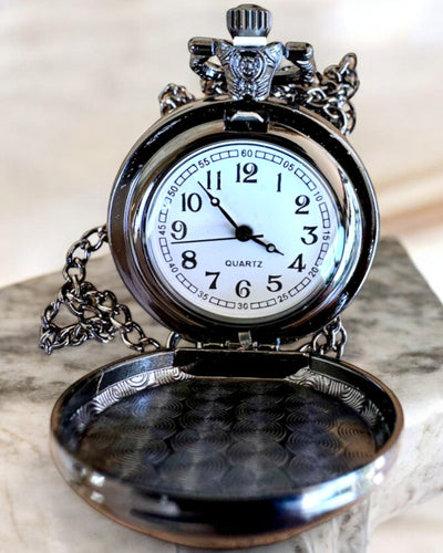 Pocket Watch Night Rose, customizable with engraving for a gift