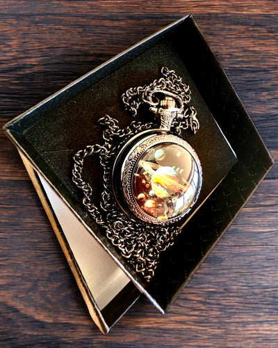 Cosmic Pocket Watch "Galactic Secret", personalized with engraving for a gift