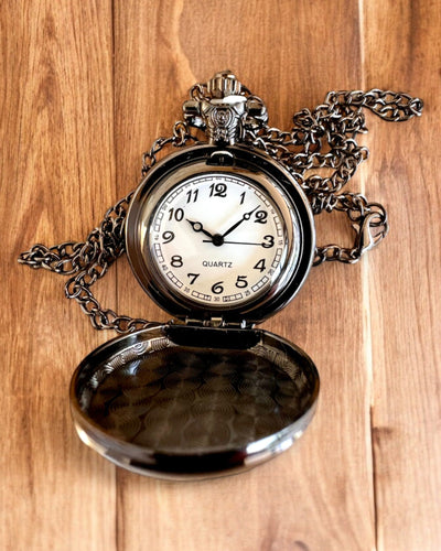 "Tiger Elegance" stainless steel pocket watch with engraving option for a gift