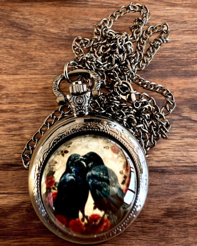 Pocket Watch 'Kiss of the Ravens' with Engraving – personalized engraving for a gift