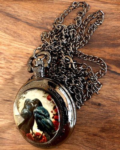 Pocket Watch 'Kiss of the Ravens' with Engraving – personalized engraving for a gift