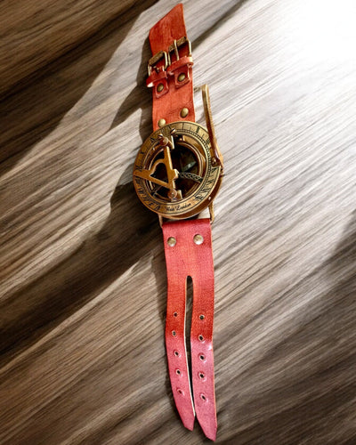Sundial "Antique Compass", wristwatch with compass, customizable with engraving