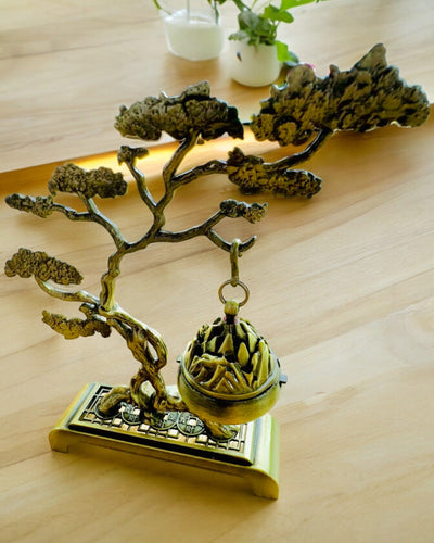 Elegant Metal Incense Holder Bonsai - personalization with engraving available for a gift