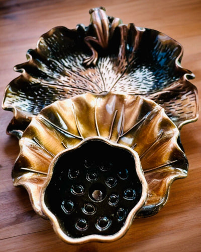 Elegantiška metalinė lotoso lapo smilkalų laikiklis - 4 variantai pasirinkimui, galimybė personalizuoti graviravimu dovanai