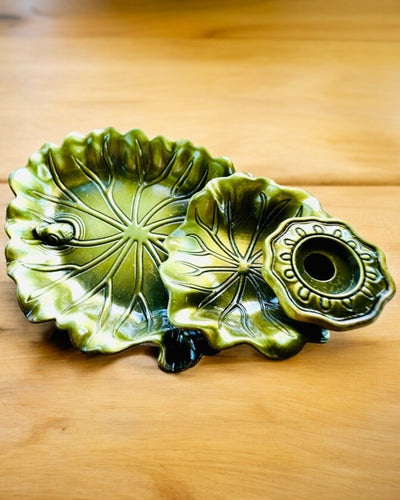 Elegantiška metalinė lotoso lapo smilkalų laikiklis - 4 variantai pasirinkimui, galimybė personalizuoti graviravimu dovanai