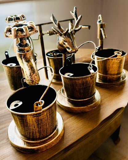 Stilinga metalinė peleninė „Rustic Charm“ 19-23 cm aukščio, 8 variantai pasirinkimui, graviravimas pagal pageidavimą