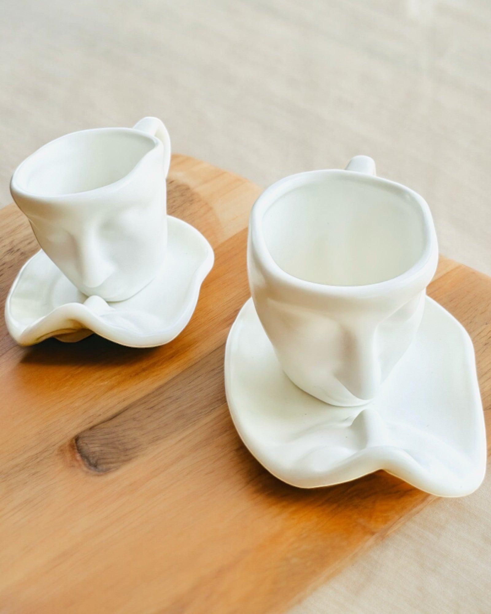 Elegantes Chávenas de Cerâmica "Maska" – Conjunto de 2 peças - possibilidade de personalização com gravação para presente