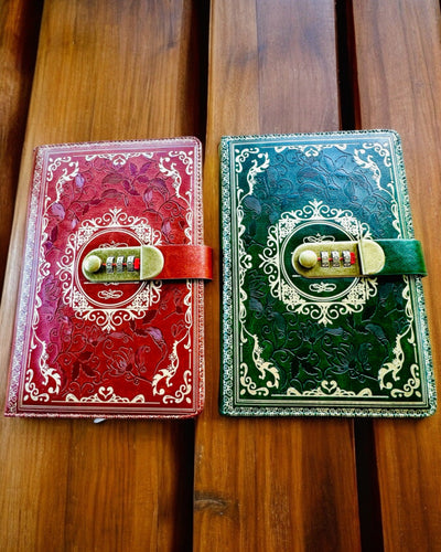 Ekskluzīvs Ādas Piezīmju Bloks "Sekretnik" A5 ar Ciparu Slēdzeni - personalizācija ar gravējumu