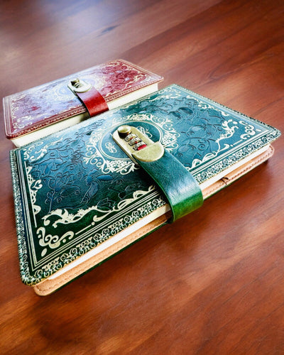 Ekskluzīvs Ādas Piezīmju Bloks "Sekretnik" A5 ar Ciparu Slēdzeni - personalizācija ar gravējumu