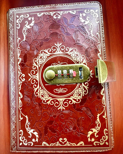 Ekskluzīvs Ādas Piezīmju Bloks "Sekretnik" A5 ar Ciparu Slēdzeni - personalizācija ar gravējumu