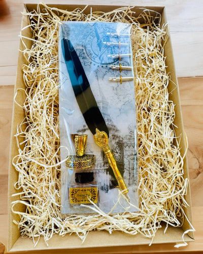 Elegant Goose Feather Pen with Accessory Set - Royal Quill, customizable with engraving