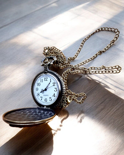 Time Locomotive Pocket Watch with Engraving, for Gift, Train Motif