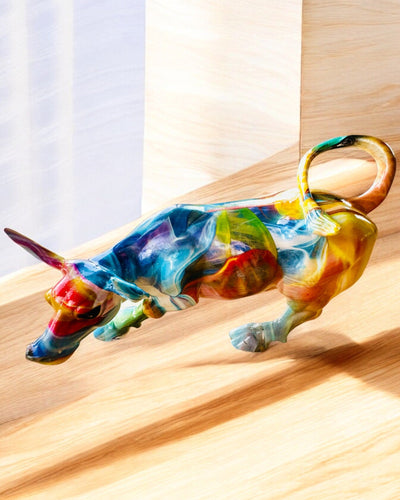 Decorative Bull Sculpture "BullArt" – Unique Art with Engraving Option - 4 Color Variants, for Personalized Gift