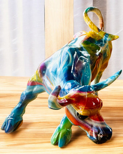 Decorative Bull Sculpture "BullArt" – Unique Art with Engraving Option - 4 Color Variants, for Personalized Gift