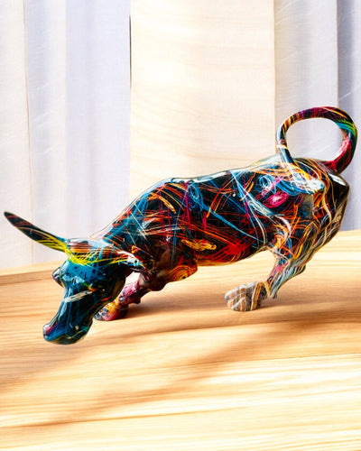 Decorative Bull Sculpture "BullArt" – Unique Art with Engraving Option - 4 Color Variants, for Personalized Gift