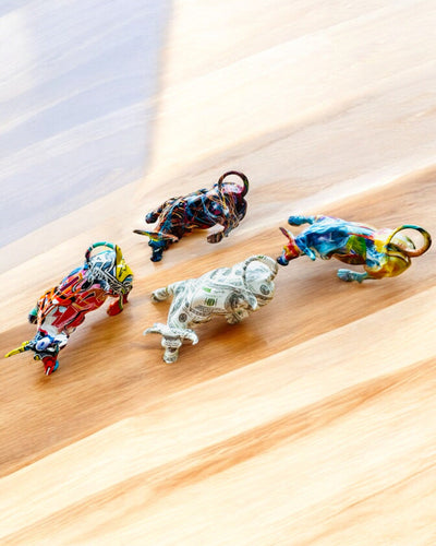 Decorative Bull Sculpture "BullArt" – Unique Art with Engraving Option - 4 Color Variants, for Personalized Gift