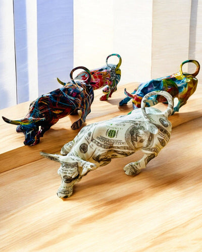 Decorative Bull Sculpture "BullArt" – Unique Art with Engraving Option - 4 Color Variants, for Personalized Gift