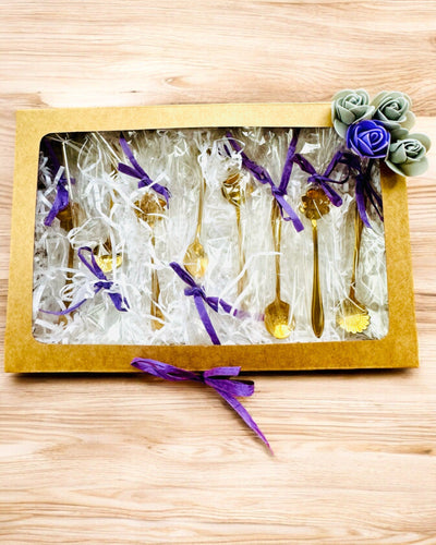 Set de lingurițe „Rapsodia Florală” - personalizare cu gravură pentru cadou, 2 variante la alegere