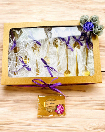 Set de lingurițe „Rapsodia Florală” - personalizare cu gravură pentru cadou, 2 variante la alegere