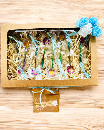 Set de lingurițe „Rapsodia Florală” - personalizare cu gravură pentru cadou, 2 variante la alegere