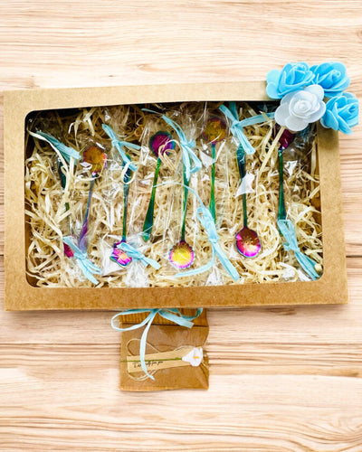 Set de lingurițe „Rapsodia Florală” - personalizare cu gravură pentru cadou, 2 variante la alegere