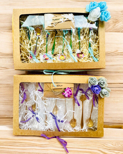 Set de lingurițe „Rapsodia Florală” - personalizare cu gravură pentru cadou, 2 variante la alegere