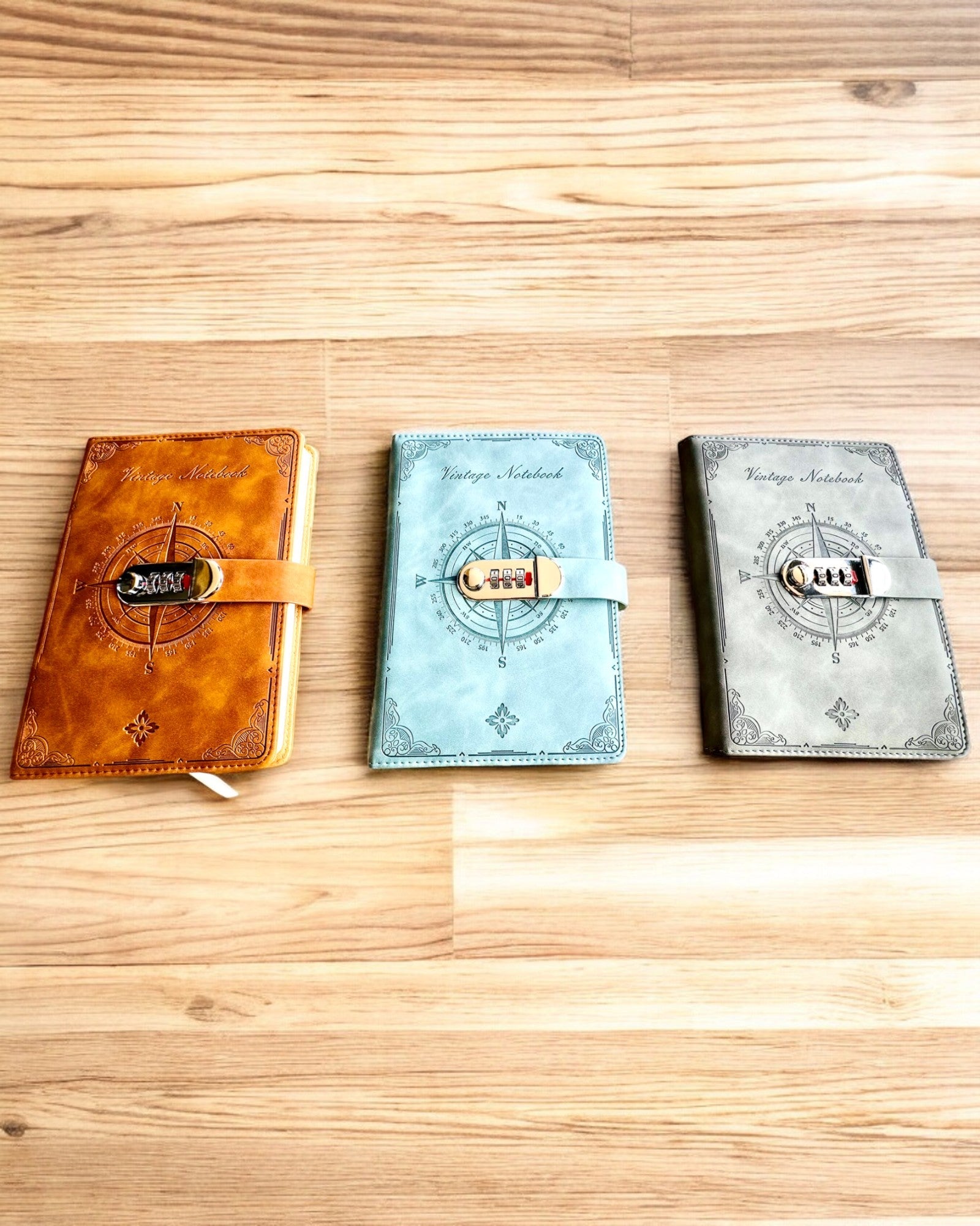Slaptas A5 formato užrašų knygelė Vintage su kodine spyna - Pasirinkite Savo Stilių, personalizacija graviravimu dovanai