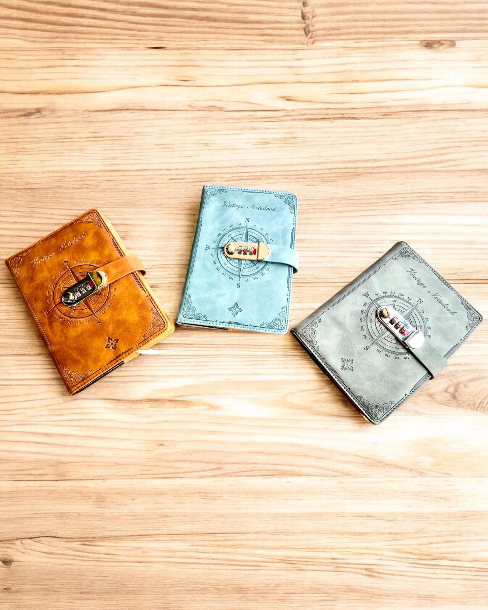 Slaptas A5 formato užrašų knygelė Vintage su kodine spyna - Pasirinkite Savo Stilių, personalizacija graviravimu dovanai