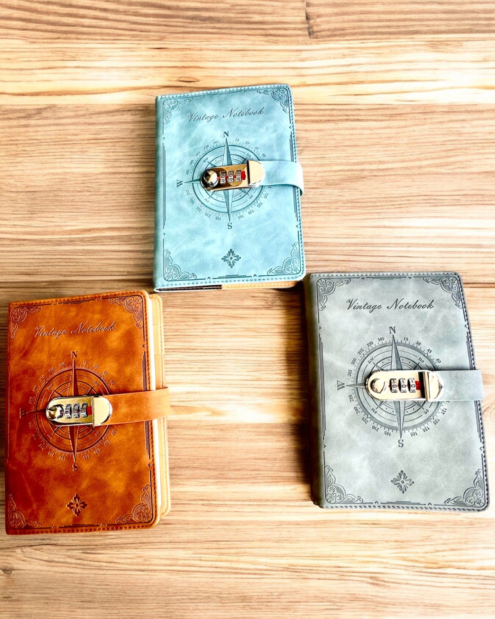 Slaptas A5 formato užrašų knygelė Vintage su kodine spyna - Pasirinkite Savo Stilių, personalizacija graviravimu dovanai