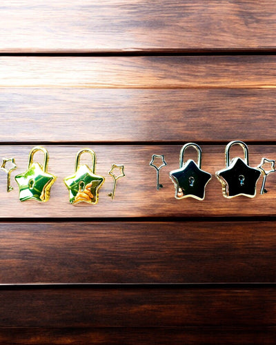 2 Mini Cadeados Estelares com Gravação – Protege os Teus Sonhos, personalizáveis para presente, 2 variantes de cores à escolha