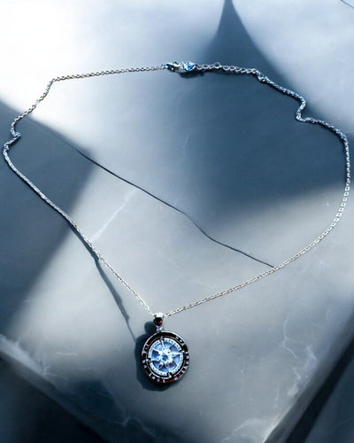 Compass Necklace "Star Direction", customizable with engraving, 2 color variants available