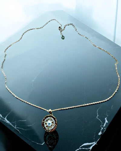 Compass Necklace "Star Direction", customizable with engraving, 2 color variants available