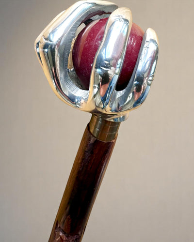 Walking Cane "Royal Hand" – hand-carved from Indian mango wood, customizable with engraving