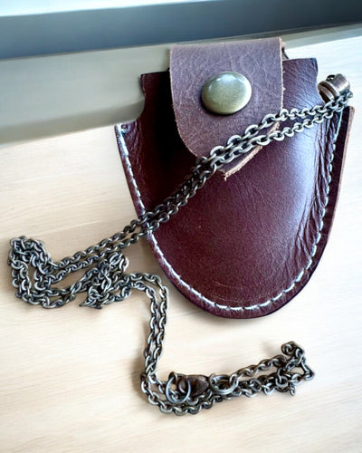 Vintage Look - Stiklinis didinamasis lęšis su odiniu dėklu, galimybė personalizuoti graviravimu