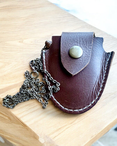 Vintage Look - Stiklinis didinamasis lęšis su odiniu dėklu, galimybė personalizuoti graviravimu