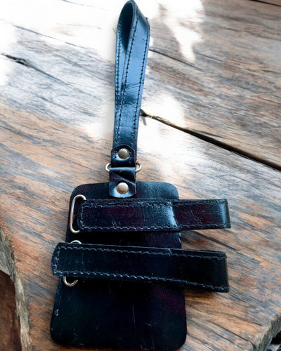 Natūralios odos rankų darbo juodosios panteros dėklas lazdai su graviravimo galimybe