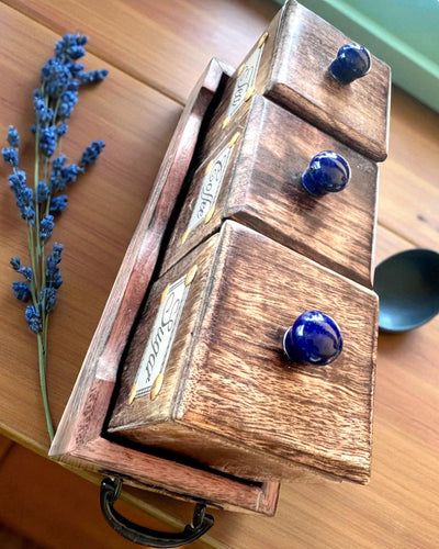 Royal Trio Set – Tea, Coffee, Sugar made of Shisham wood, handmade, with engraving option for a gift