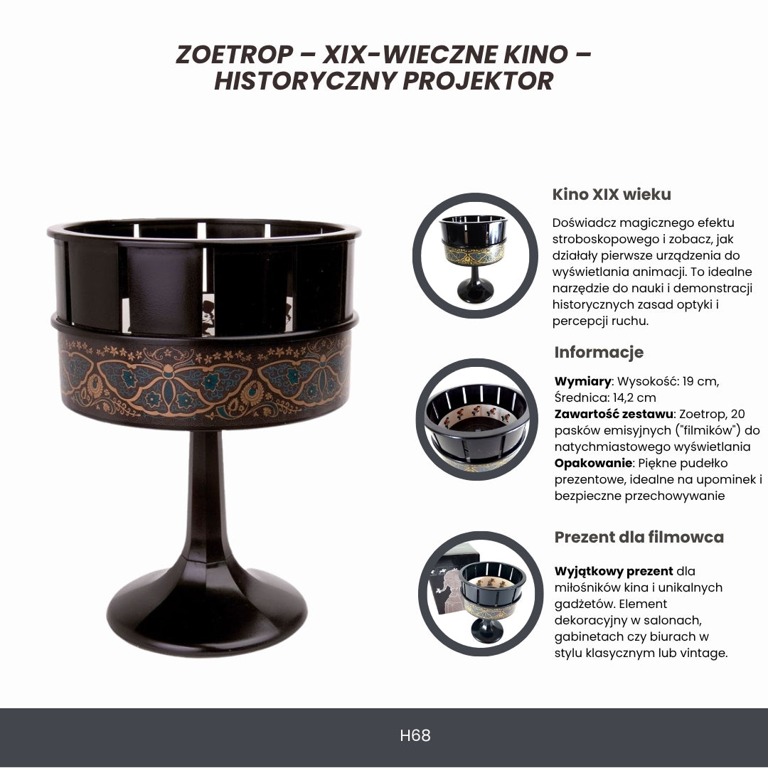 Zoetrop – cinematograf din secolul al XIX-lea – proiector istoric – H68