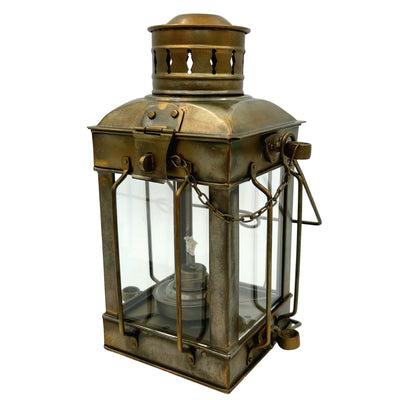 Retro Steel Oil Lamp LT608 in Aged Brass Color with Engraving Option