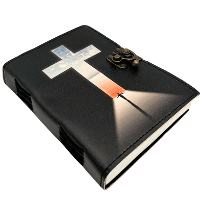 Carnet din piele, cruce religioasă - 200 pagini - AH15